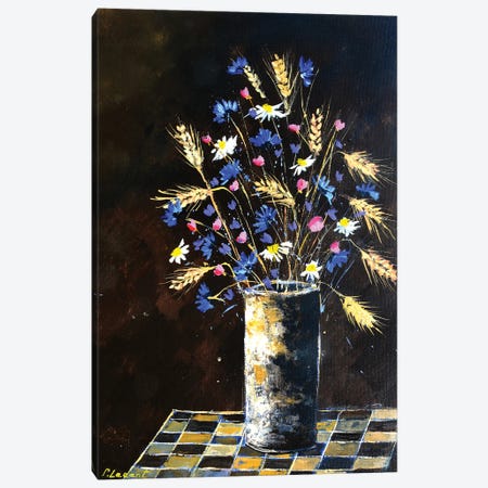 Wild Flowers In A Vase Canvas Print #LDT537} by Pol Ledent Art Print