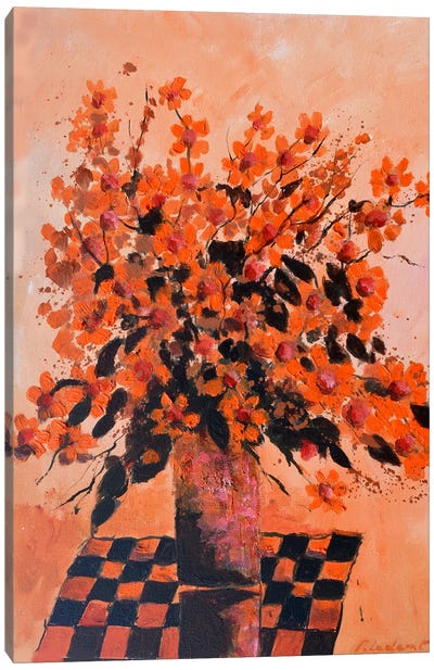 Orange Still Life - 5624 Canvas Art Print - Gingham Patterns
