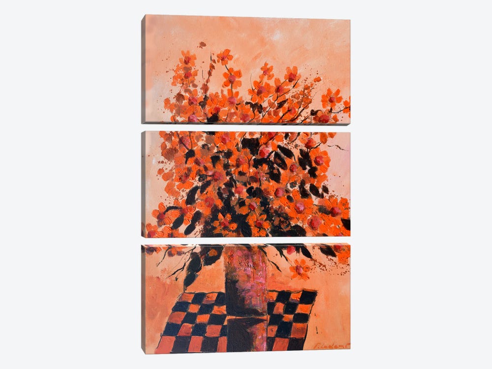 Orange Still Life - 5624 by Pol Ledent 3-piece Canvas Artwork