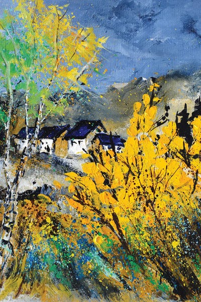 Barns: Full spring under a stormy sky by Pol Ledent