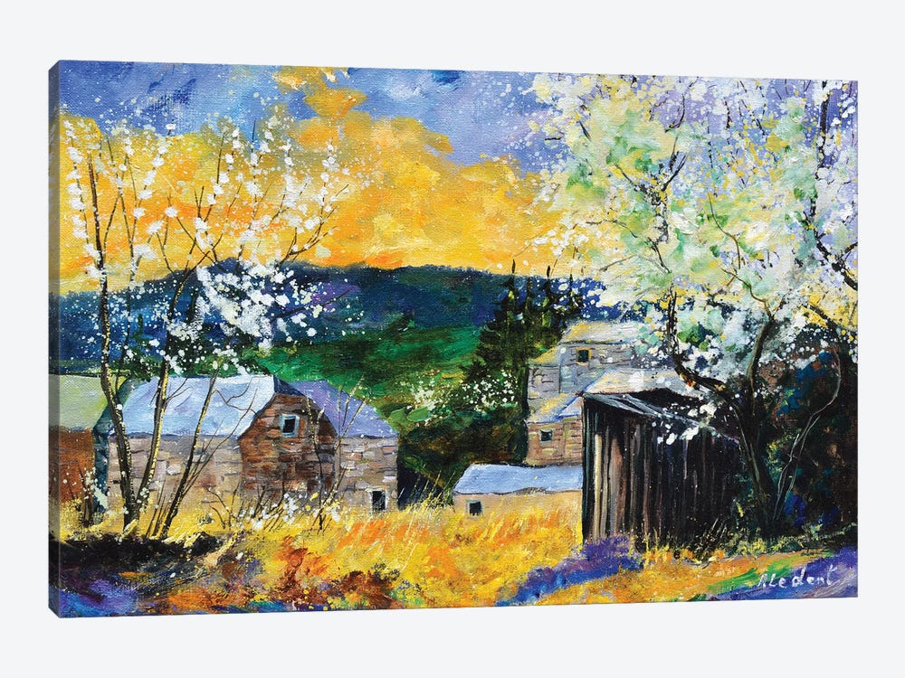 Spring in my village by Pol Ledent 1-piece Canvas Artwork