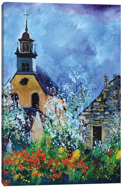 Spring in Foy Canvas Art Print - Barns