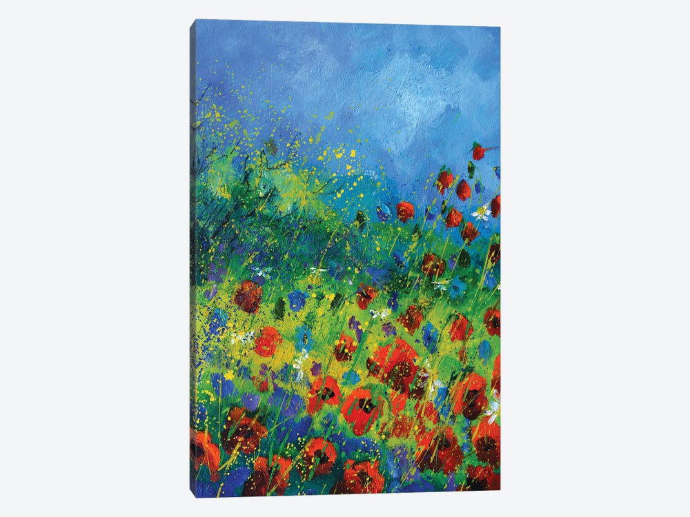 Red poppies in summer by Pol Ledent 1-piece Canvas Art