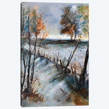 Winter path Canvas Print #LDT73} by Pol Ledent Canvas Artwork