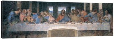 L'Ultima Cena (The Last Supper), Cropped Canvas Art Print - Christian Art