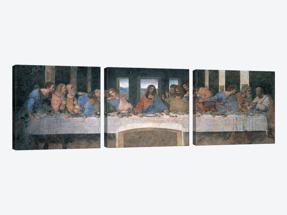 L'Ultima Cena (The Last Supper), Cropped by Leonardo da Vinci 3-piece Canvas Artwork