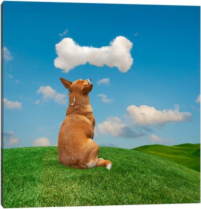 Daydreaming Dog Canvas Art Print - Lund Roeser