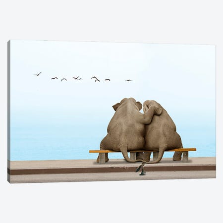 Elephant Love II Canvas Print #LDZ26} by Lund Roeser Canvas Art