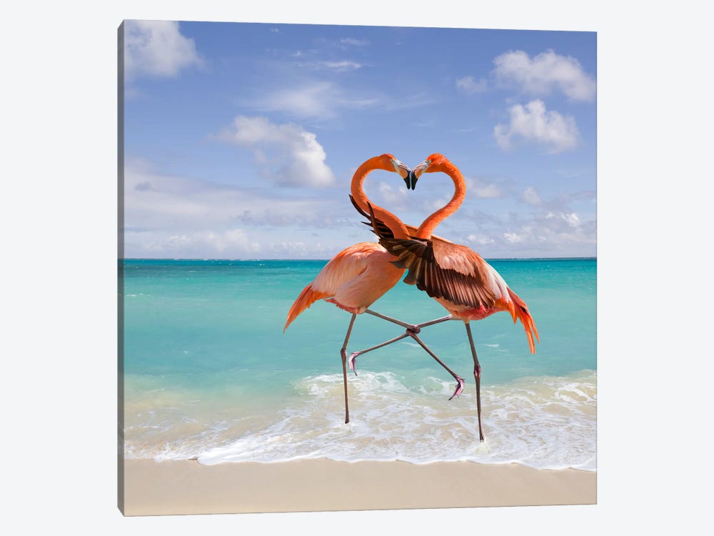 Flamingo Love by Lund Roeser 1-piece Canvas Print