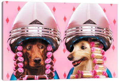 Gossip Dogs Canvas Art Print - Barbiecore
