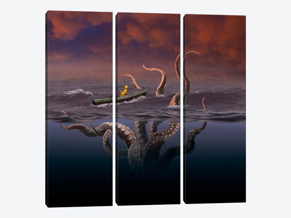 Red Morning by Lund Roeser 3-piece Canvas Print
