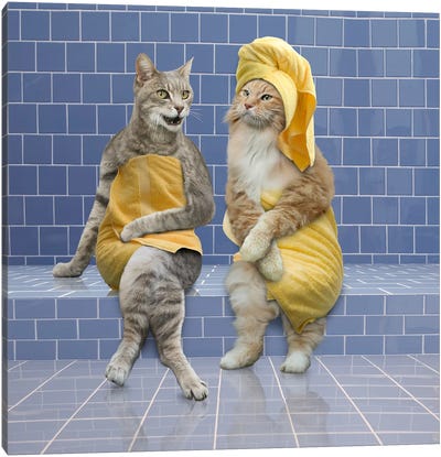 Steam Cats Canvas Art Print - Self-Care Art