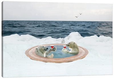 Polar Spa Canvas Art Print - Polar Bear Art