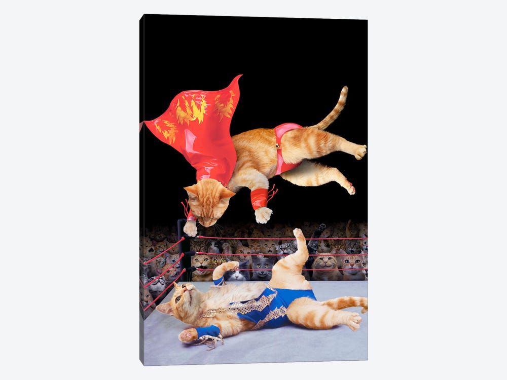 Cat Wrestling by Lund Roeser 1-piece Canvas Print
