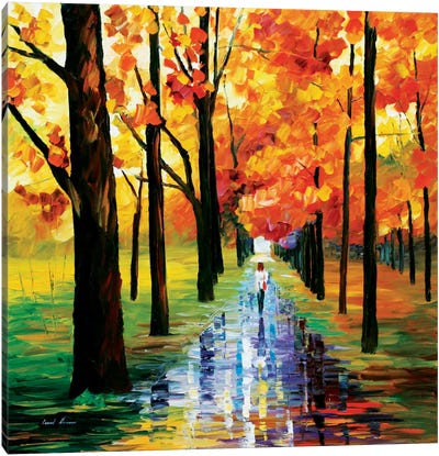 Yellow Rain Canvas Art Print - Umbrella Art