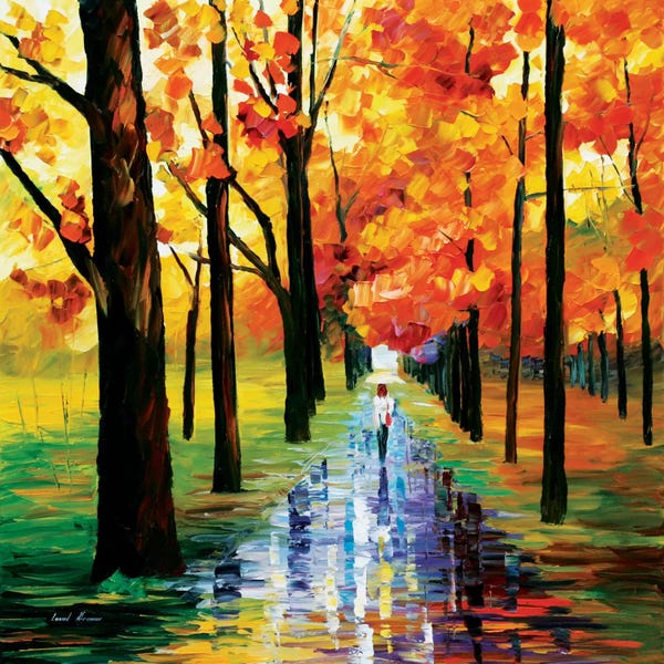 Umbrellas: Yellow Rain by Leonid Afremov