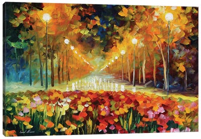 Alley Of Roses Canvas Art Print - Leonid Afremov
