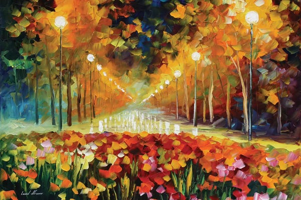 Intense Impressionism: Alley Of Roses by Leonid Afremov
