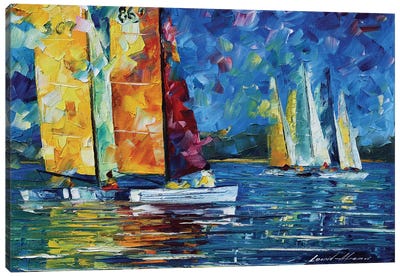 Close Encounter Canvas Art Print - Boating & Sailing Art