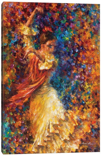 Flamenco and Fire Canvas Art Print - Intense Impressionism