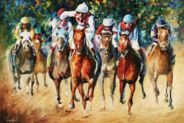 Horseback: Horse Race by Leonid Afremov