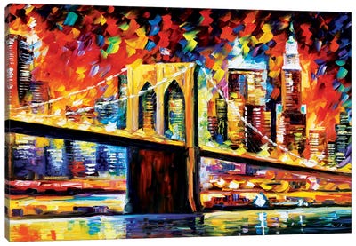 Brooklyn Bridge Canvas Art Print - Current Day Impressionism Art