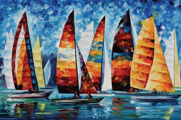 Nautical Living Room: Sail Regatta by Leonid Afremov