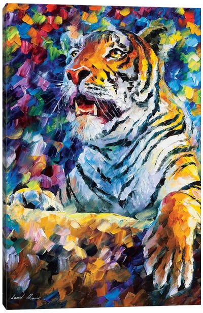Angry Tiger Canvas Art Print - Leonid Afremov
