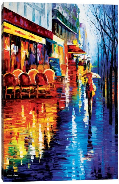 Cafe In Paris Canvas Art Print - Leonid Afremov
