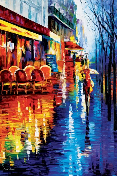 Streets: Cafe In Paris by Leonid Afremov