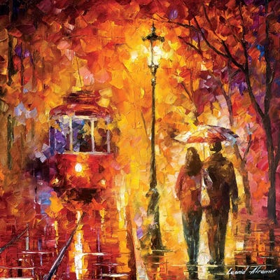Date By The Trolley by Leonid Afremov acrylic art print
