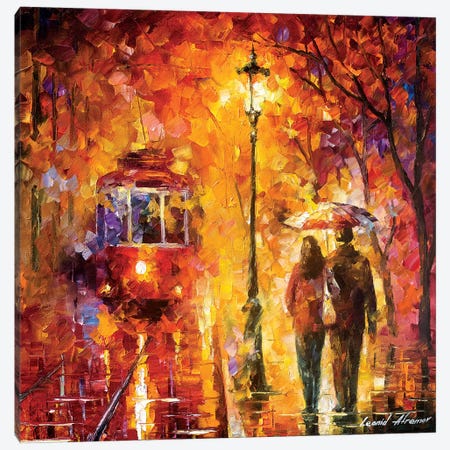 Date By The Trolley Canvas Print #LEA144} by Leonid Afremov Canvas Print