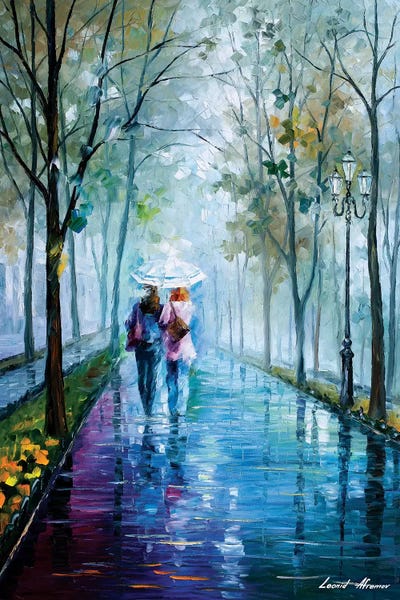 Leonid Afremov: Foggy Stroll by Leonid Afremov