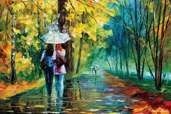 Romantic Bedroom (Love): Gossipy Friends by Leonid Afremov