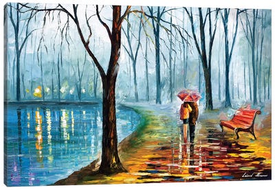 Inside The Rain Canvas Art Print - Umbrellas 