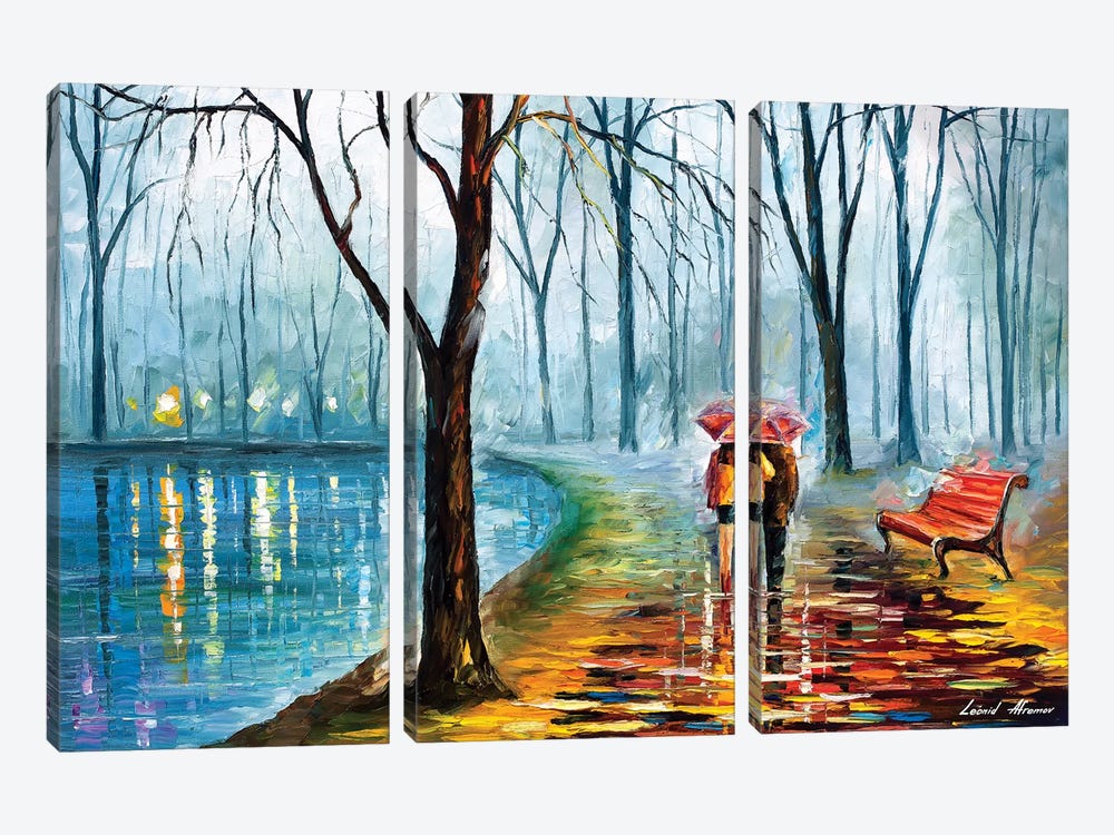 Inside The Rain by Leonid Afremov 3-piece Canvas Artwork