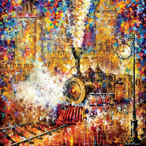 Leonid Afremov: Last Train by Leonid Afremov