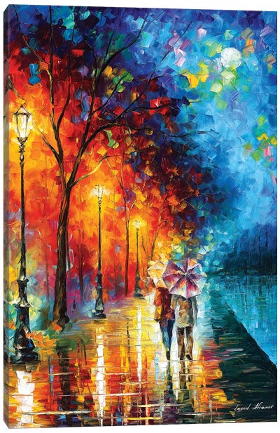 Love By The Lake Canvas Art Print - Umbrella Art