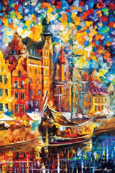 Leonid Afremov: Old Dock by Leonid Afremov