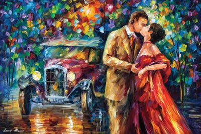 Old Kiss by Leonid Afremov multi panel art