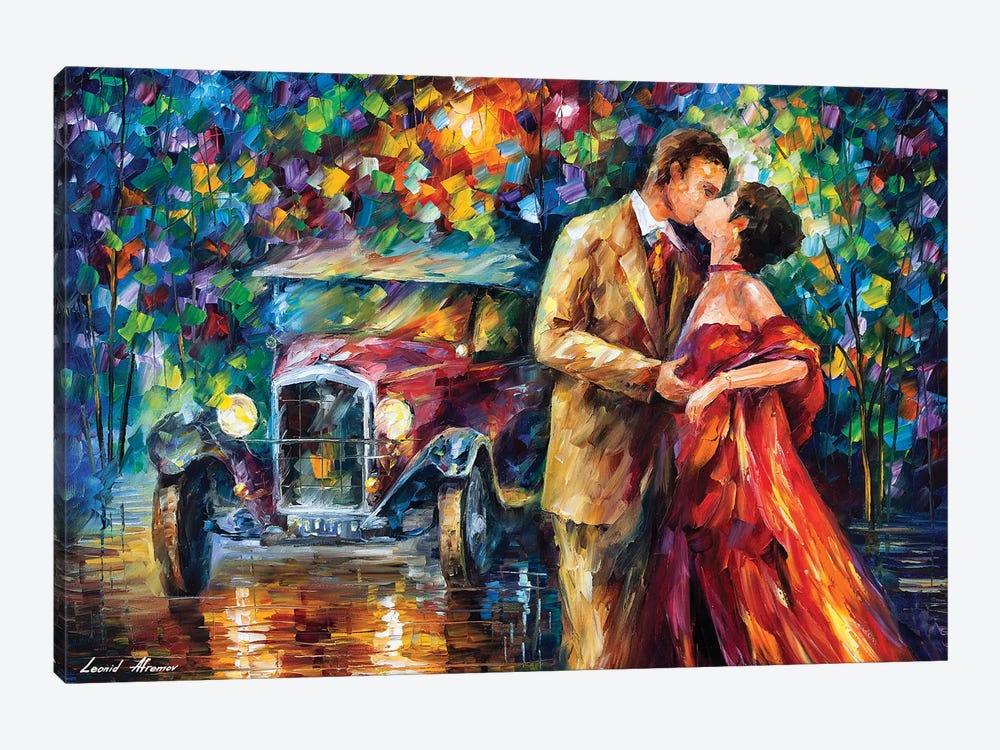 Old Kiss by Leonid Afremov 1-piece Canvas Art Print