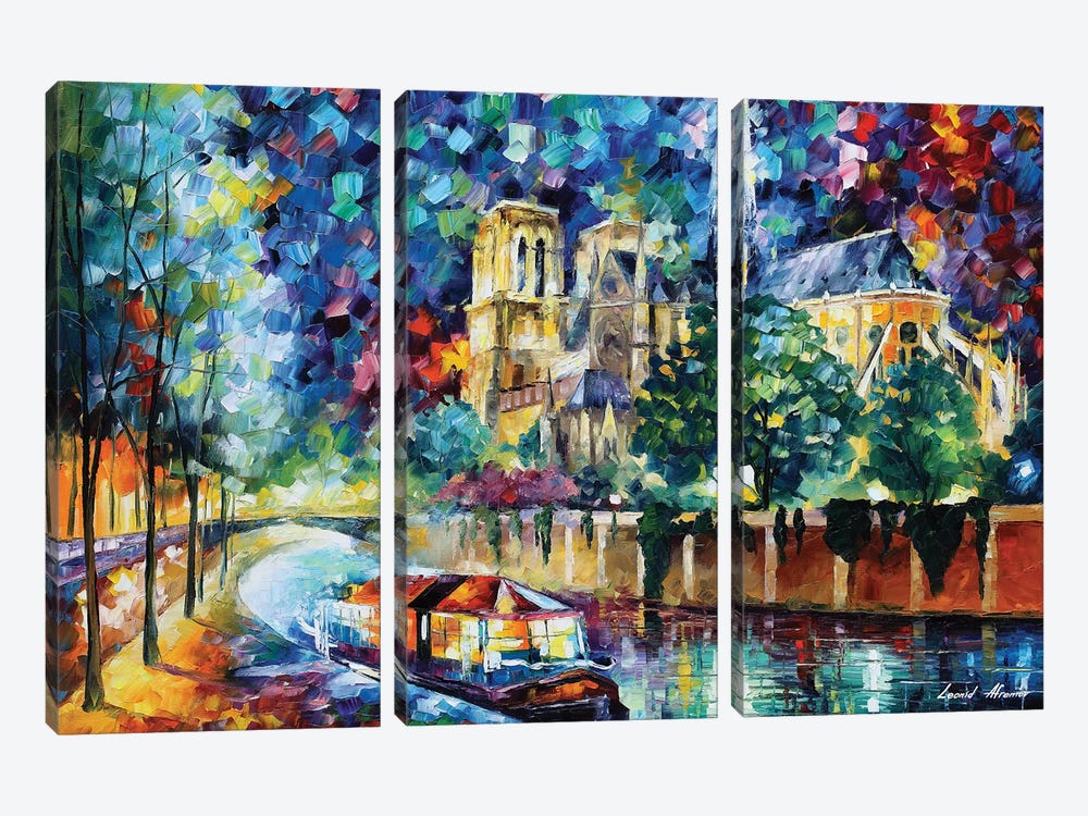 River Of Paris by Leonid Afremov 3-piece Canvas Artwork