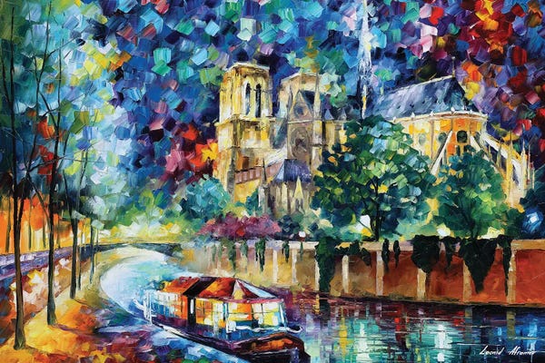 Artists Like Van Gogh: River Of Paris by Leonid Afremov