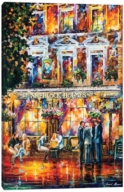 Sherlock Holmes Canvas Art Print - Leonid Afremov
