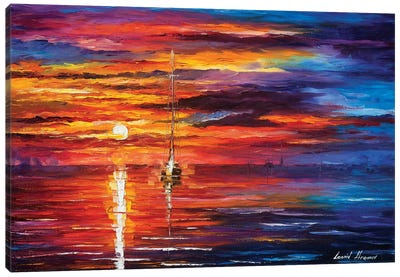 Sky Glows Canvas Art Print - Lake & Ocean Sunrise & Sunset Art