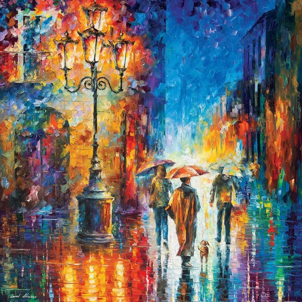 Leonid Afremov: Strong Rain by Leonid Afremov