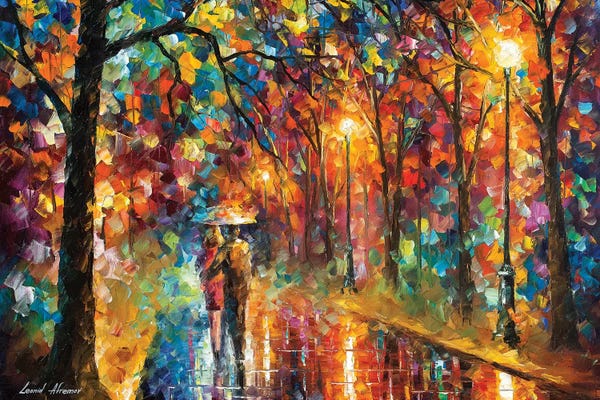 City Parks: Walking In The Rain by Leonid Afremov