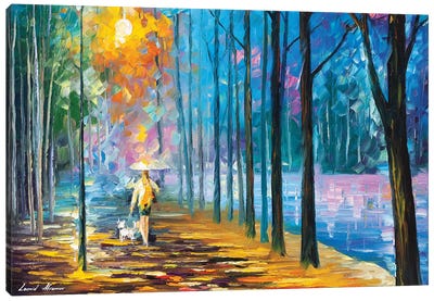 Walking My Dog Canvas Art Print - Rain Inspired
