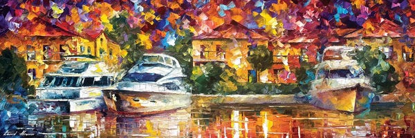 Leonid Afremov: Yacht by Leonid Afremov
