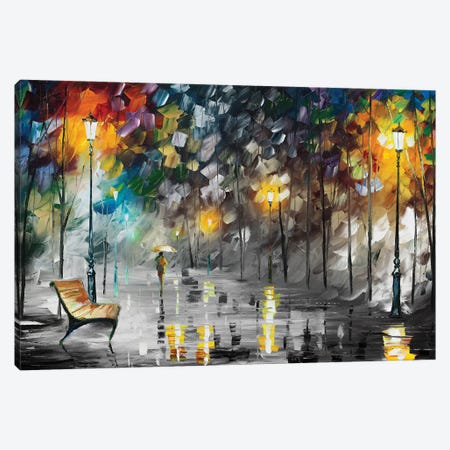 Beauty Of The Park Black & White Canvas Print #LEA188} by Leonid Afremov Canvas Wall Art